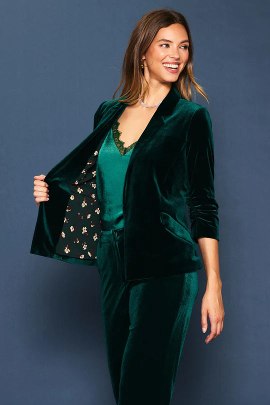 Remy Luxe Blazer - Dark Emerald / Forest Green – Hello Color