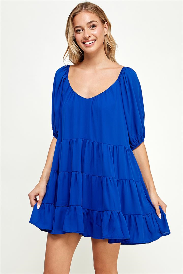 Lemmon Flowy Dress - Royal Blue Hello Color Lemmon Flowy Dress - Royal Blue Hello Color