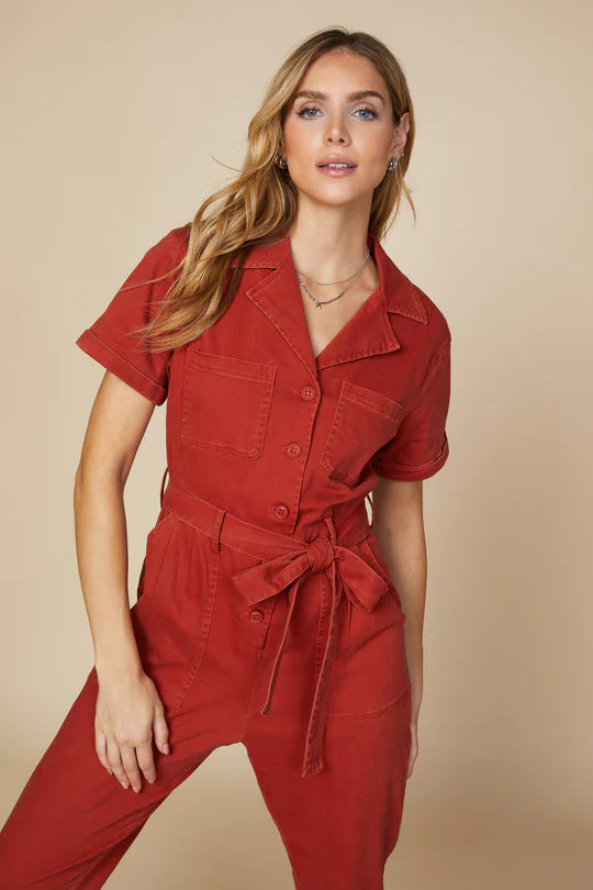 Tessa Utility Jumpsuit Chestnut Hello Color
